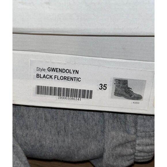 NWT Anthropologie Jon Josef Gwendolyn Black Leather Combat Boots size 5 - Picture 8 of 8